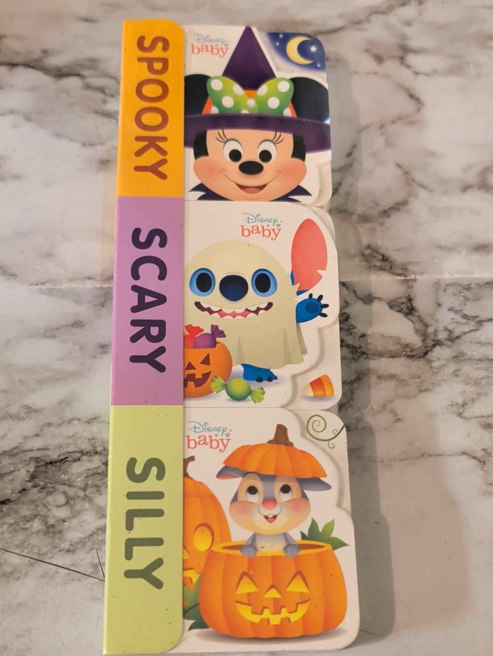 Disney Baby Halloween Tabbed Board Book - Yellow, Purple, Green, Orange